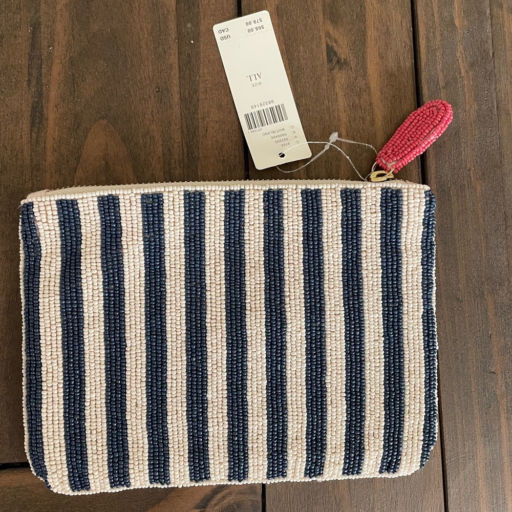 NWT Anthropologie The Fiona Medium Beaded Pouch City Edition St. Tropez - Picture 7 of 7